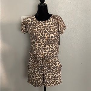 NEW Pink Lily Leopard Romper